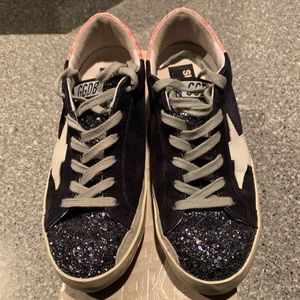 Golden Goose Tennis Shoes. Blue Suede. Size 7